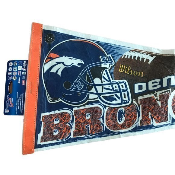 VTG 1990s DENVER BRONCOS NFL Football 30 X 12 Wincraft Sports #7 Flag Pennant - Picture 2 of 5